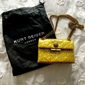 #KURT GEIGER KENSINGTON GOLD glitter bag